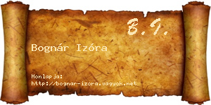 Bognár Izóra névjegykártya